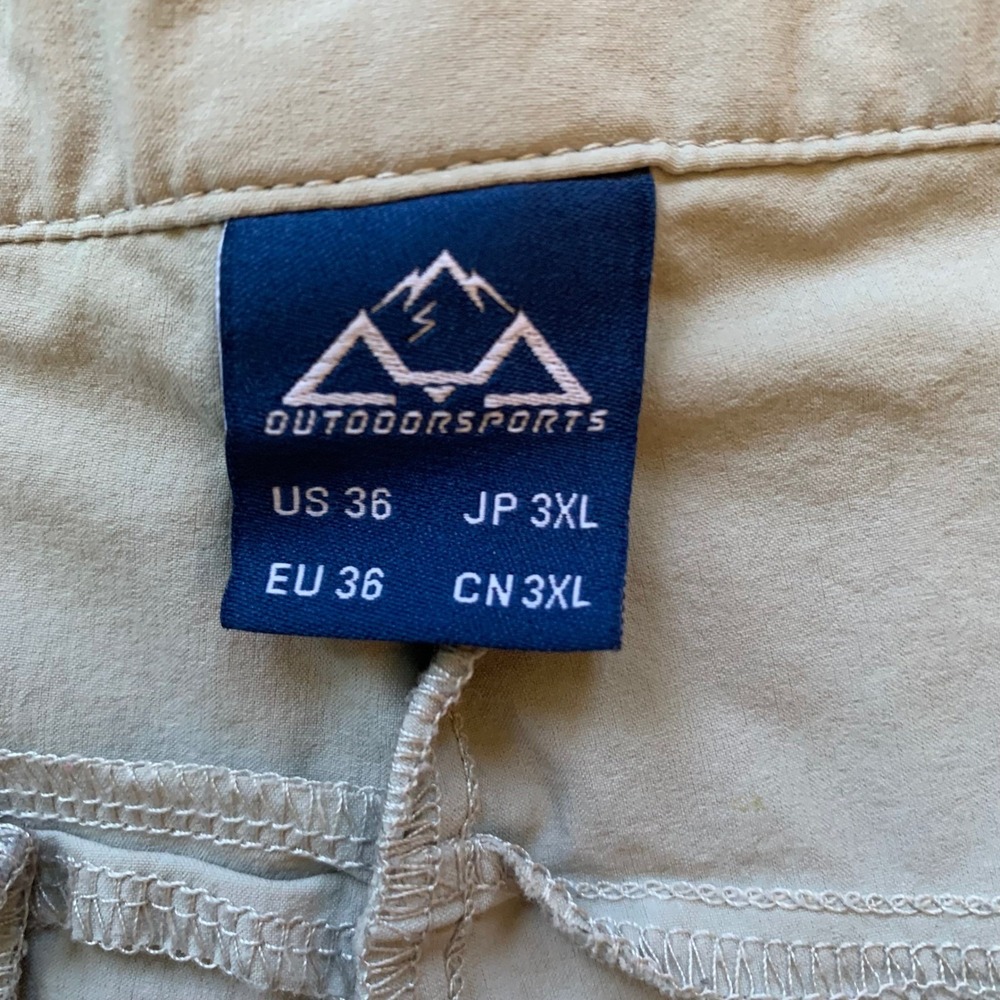 Outdoor Sports Mens Hiking Golf Active Pants Khaki Lightweight Stretch Waist 36 - Picture 4 of 9